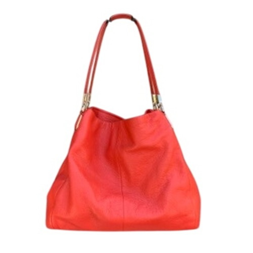 Coach Madison Phoebe Shoulder Bag-Coral Red Pebbled Leather F34495